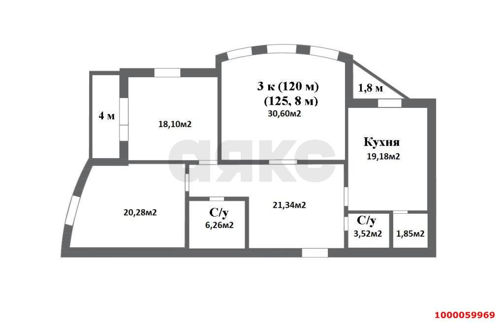 Фото №2: 3-комнатная квартира 130&nbsp;м², 10/16&nbsp;эт. - Краснодар, Западный внутригородской округ, мкр. Центральный, ул. Постовая, 23