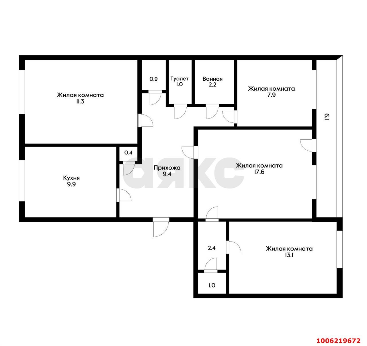 Фото №9: 4-комнатная квартира 79&nbsp;м², 4/5&nbsp;эт. - Тлюстенхабль, ул. Кубанская, 18