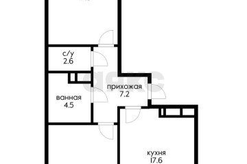 Фото №3: 2-комнатная квартира 68 м² - Краснодар, мкр. жилой комплекс Все Свои, ул. Колхозная, 5к6