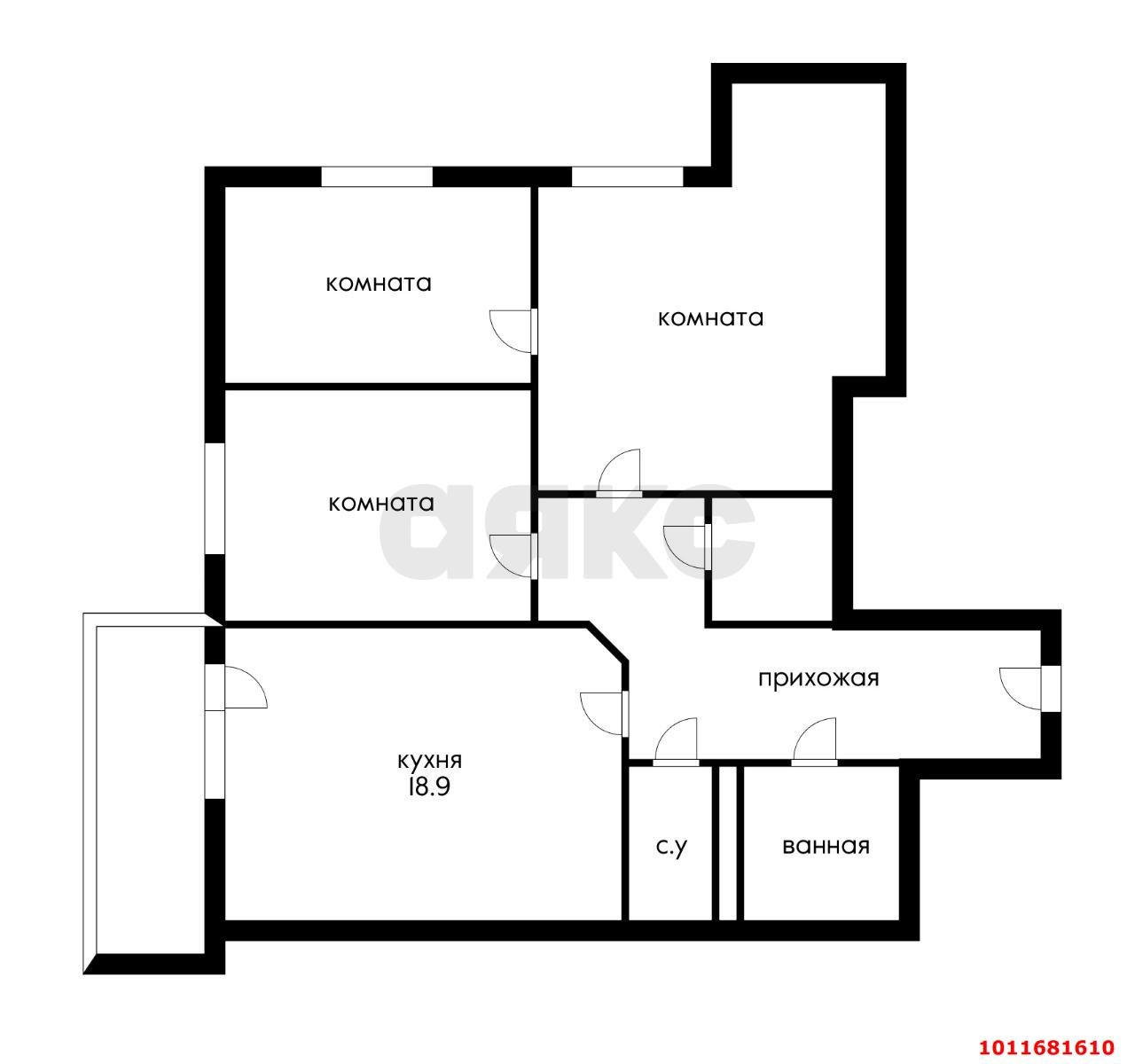 Фото №6: 3-комнатная квартира 90 м² - Краснодар, жилой комплекс Лиговский, ул. Героя Хабибуллина, 11