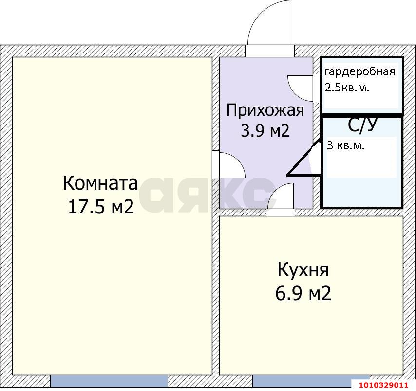 Фото №10: 1-комнатная квартира 32&nbsp;м², 3/9&nbsp;эт. - Краснодар, Центральный внутригородской округ, мкр. Центральный, ул. Мира, 39