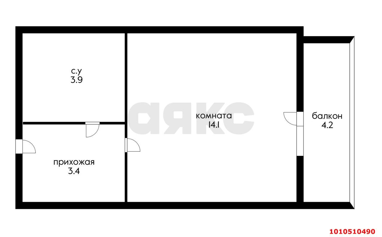 Фото №2: Студия 22&nbsp;м², 2/5&nbsp;эт. - Новая Адыгея, мкр. жилой комплекс Мега, ул. Бжегокайская, 90/2к11