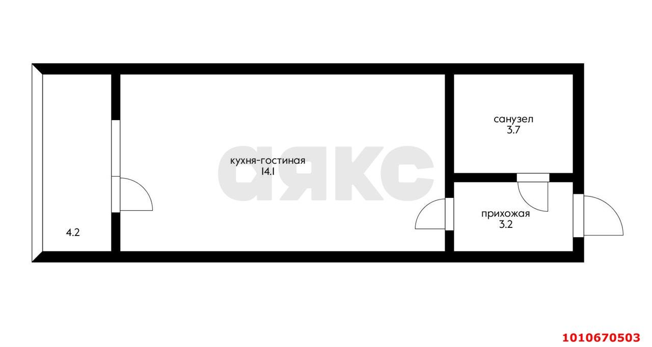 Фото №17: Студия 26&nbsp;м², 8/24&nbsp;эт. - Краснодар, Прикубанский внутригородской округ, Россинского, мкр. жилой комплекс Титаны, б-р Адмирала Пустошкина, 11/1