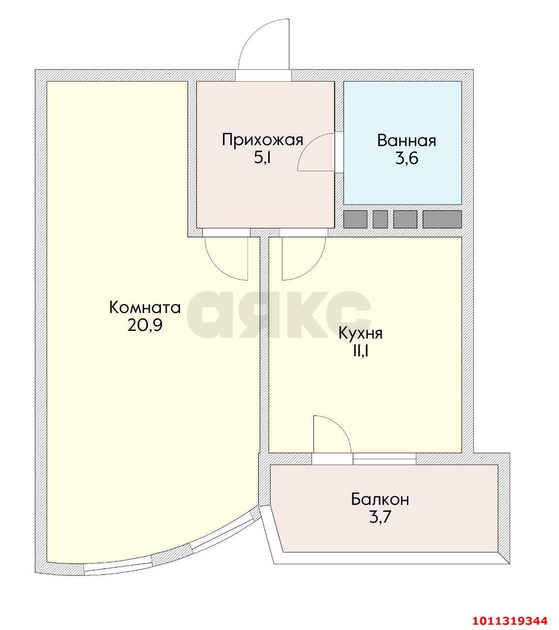 Фото №2: 1-комнатная квартира 43&nbsp;м², 14/21&nbsp;эт. - Краснодар, Прикубанский внутригородской округ, Школьный, Круглик, мкр. жилой комплекс Версаль, ул. Черниговская, 1