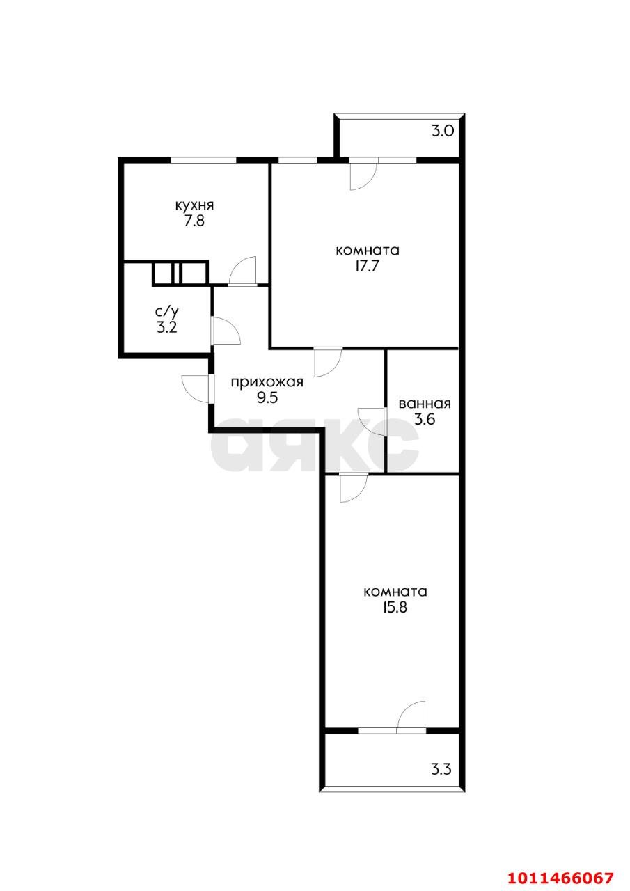 Фото №2: 2-комнатная квартира 57&nbsp;м², 6/16&nbsp;эт. - Краснодар, Прикубанский внутригородской округ, СТ Садовод-2, мкр. СНТ Садовод 2, ул. Абрикосовая, 2/1