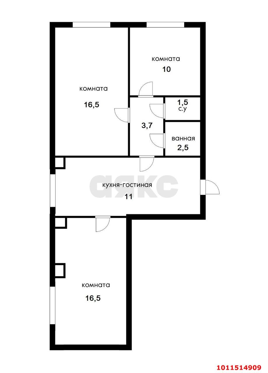 Фото №14: 3-комнатная квартира 59&nbsp;м², 4/9&nbsp;эт. - Краснодар, Прикубанский внутригородской округ, мкр. Краевая Клиническая Больница, ул. 1 Мая, 262