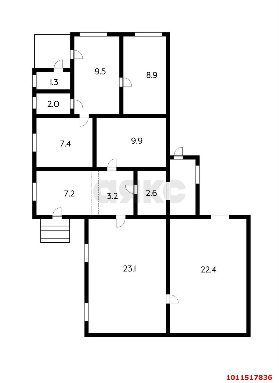 Фото №9: Дом 98&nbsp;м² + 5.53&nbsp;сот., 1&nbsp;эт. - Краснодар, Центральный внутригородской округ, мкр. Центральный, ул. Митрофана Седина, 116
