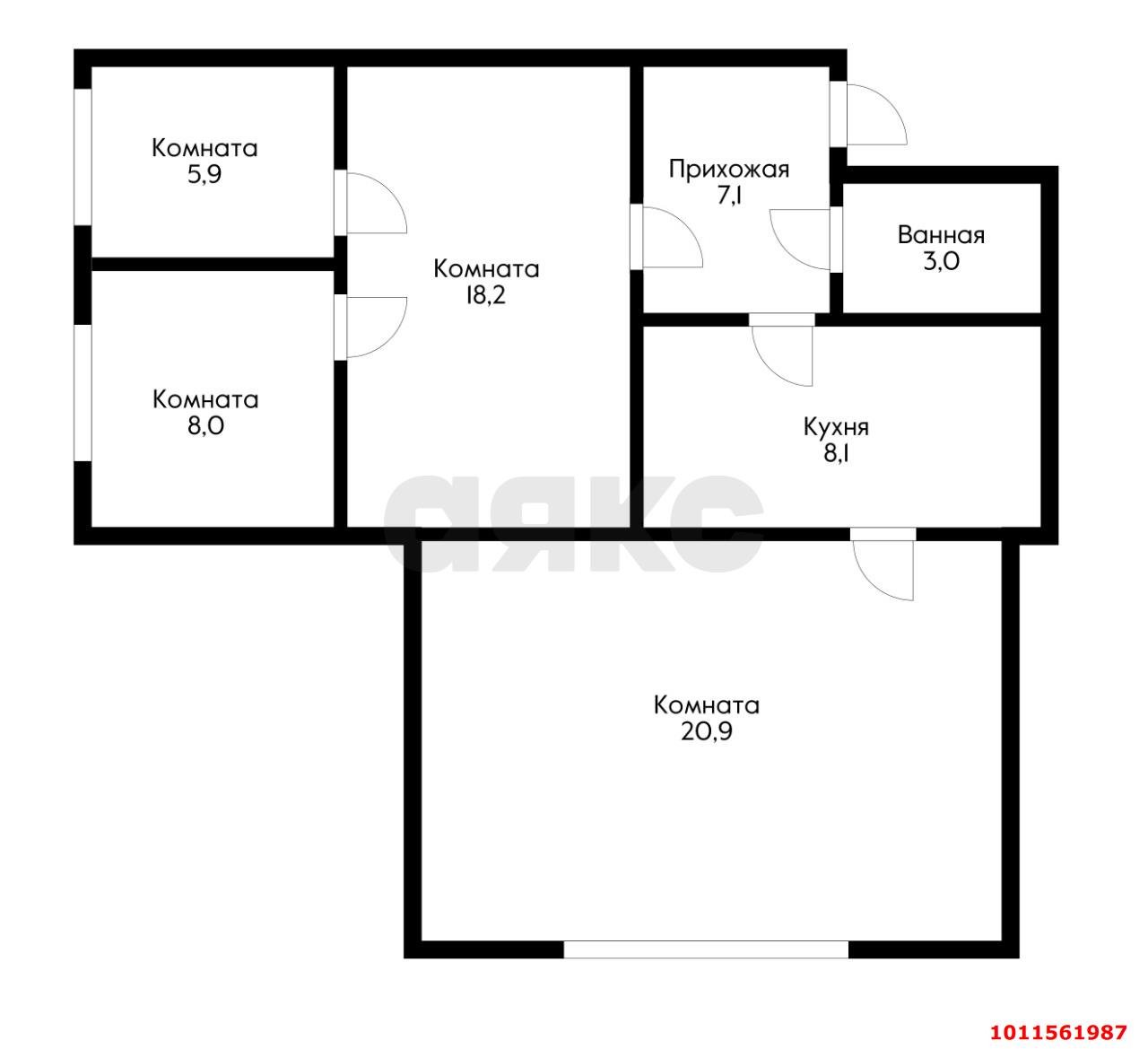 Фото №11: 3-комнатная квартира 85&nbsp;м², 1/5&nbsp;эт. - Лорис, мкр. Карасунский внутригородской округ, ул. Садовая, 32