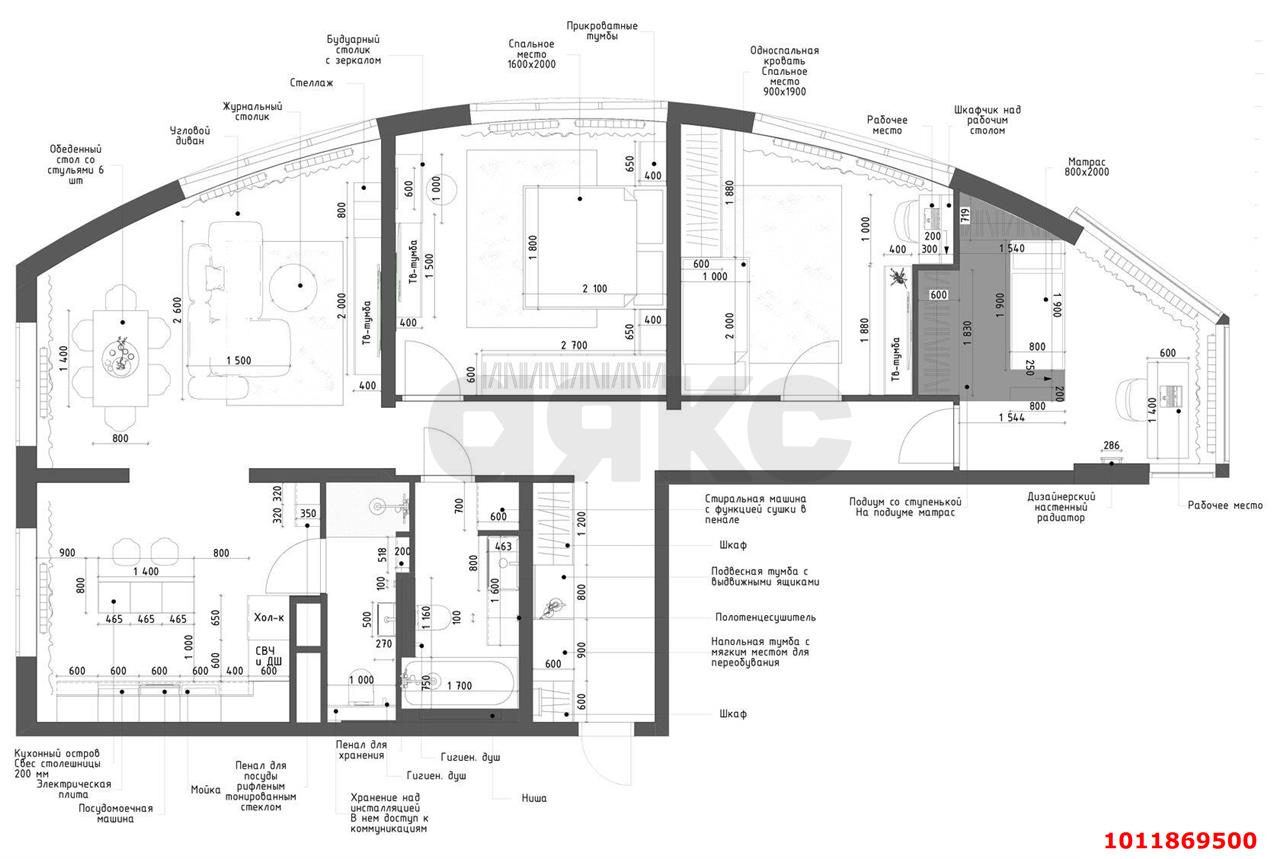 Фото №5: 3-комнатная квартира 103&nbsp;м², 18/24&nbsp;эт. - Краснодар, Западный внутригородской округ, мкр. Фестивальный, ул. Дальняя, 39к1