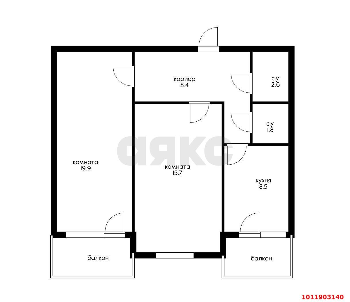 Фото №12: 2-комнатная квартира 60&nbsp;м², 13/17&nbsp;эт. - Краснодар, Прикубанский внутригородской округ, имени Петра Метальникова, мкр. ЖК Выше, ул. Евгении Жигуленко, 25к2