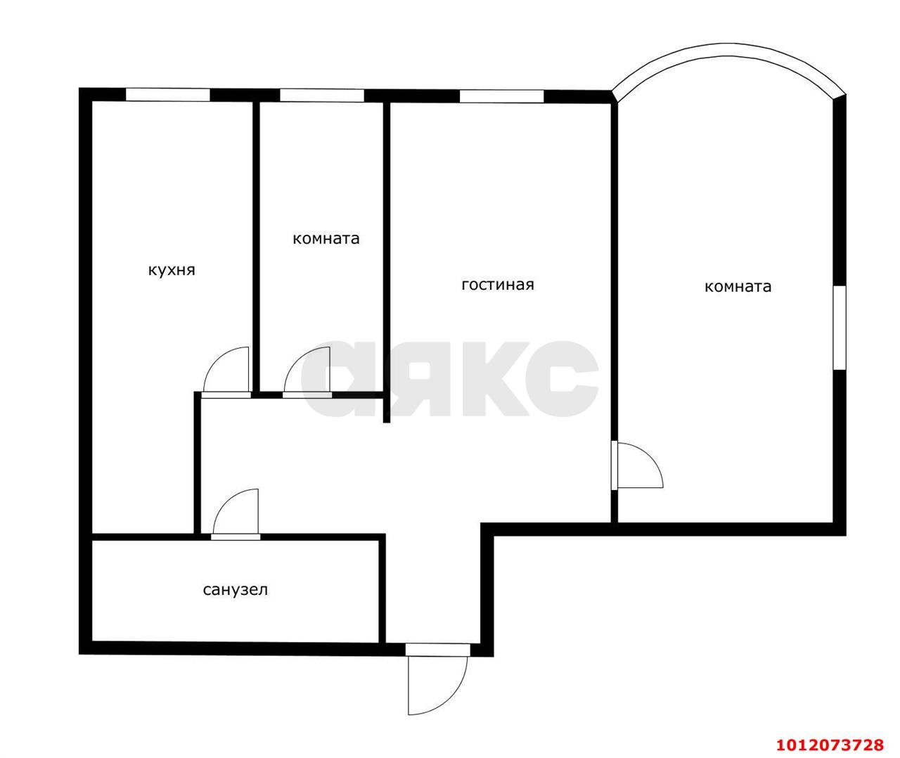Фото №13: 3-комнатная квартира 84&nbsp;м², 8/8&nbsp;эт. - Краснодар, Прикубанский внутригородской округ, Калинино, мкр. Завод Радиоизмерительных Приборов, ул. 1 Мая, 428