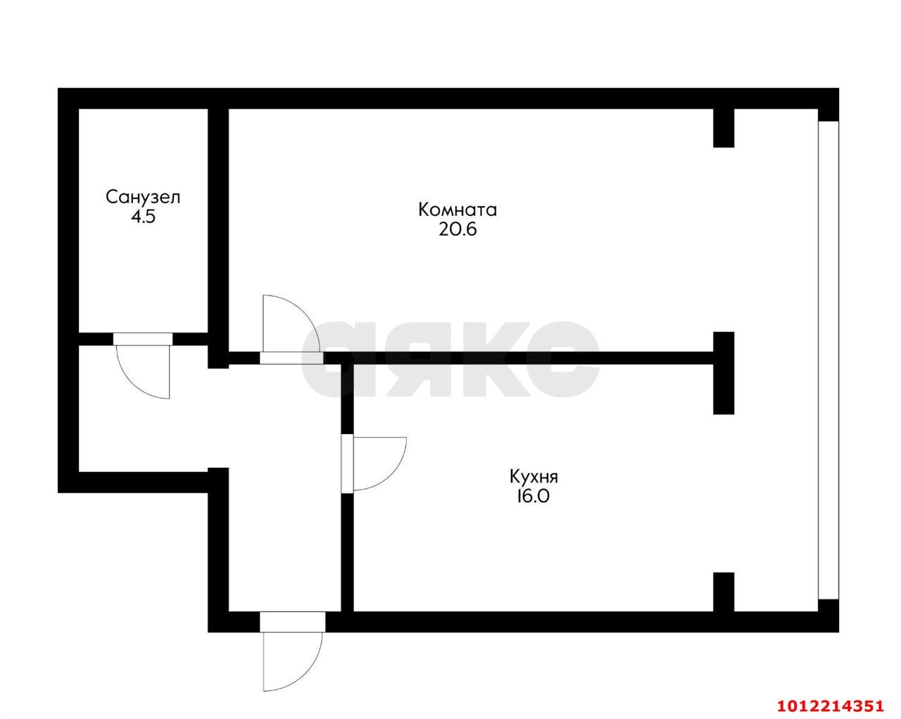 Фото №3: 1-комнатная квартира 54&nbsp;м², 4/7&nbsp;эт. - Российский, мкр. Прикубанский внутригородской округ, ул. 2-я Тверская, 2/1