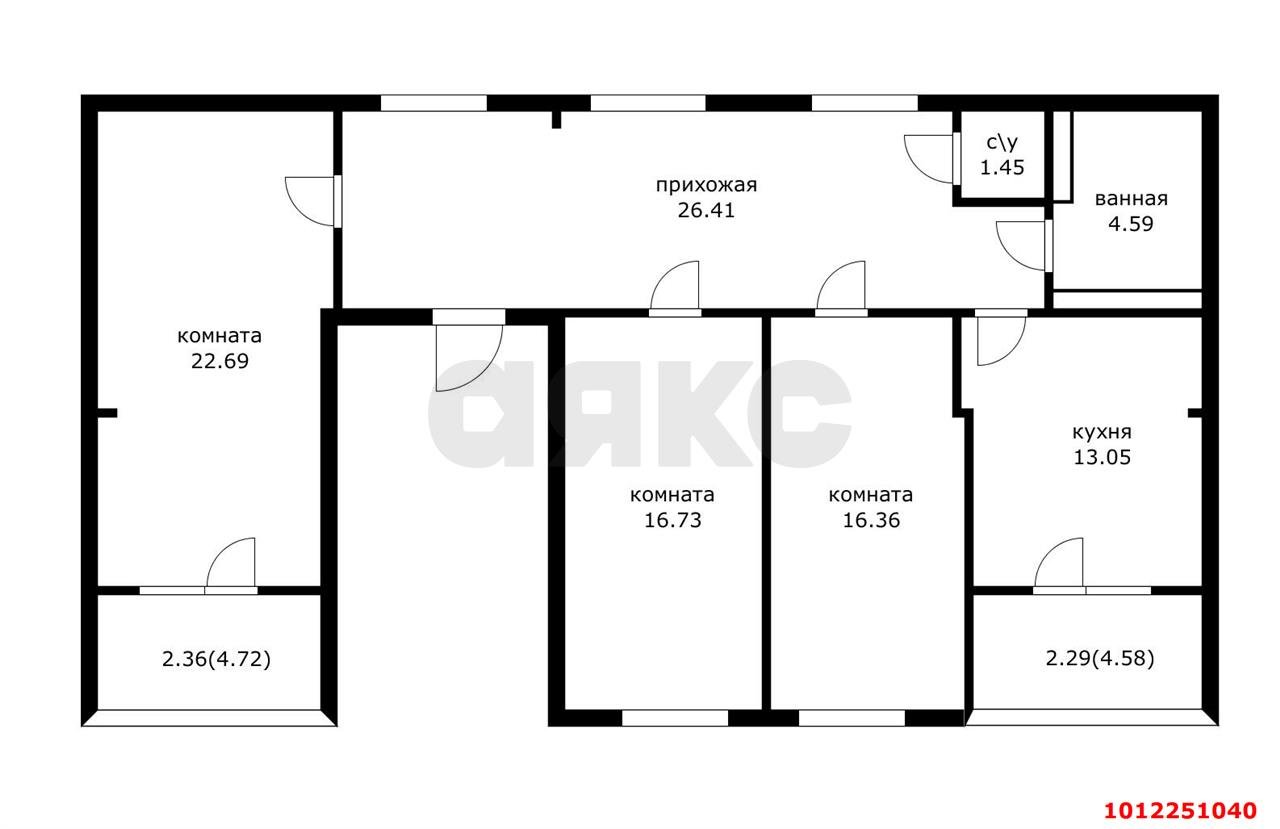 Фото №1: 3-комнатная квартира 101&nbsp;м², 4/16&nbsp;эт. - Краснодар, Карасунский внутригородской округ, Почтовый, мкр. жилой комплекс Авиатор, ул. имени Валерия Гассия, 2
