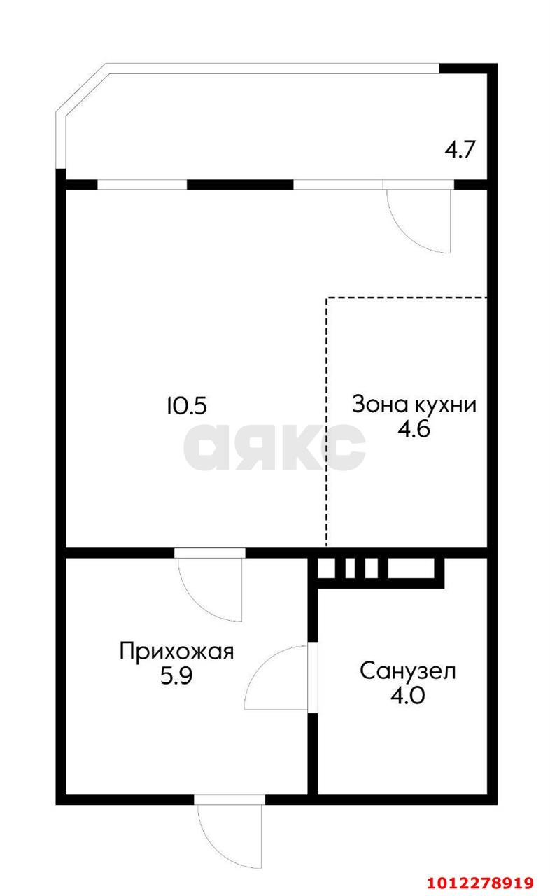 Фото №8: Студия 27&nbsp;м², 15/22&nbsp;эт. - Краснодар, Прикубанский внутригородской округ, мкр. Достояние, ул. Григория Булгакова, 8