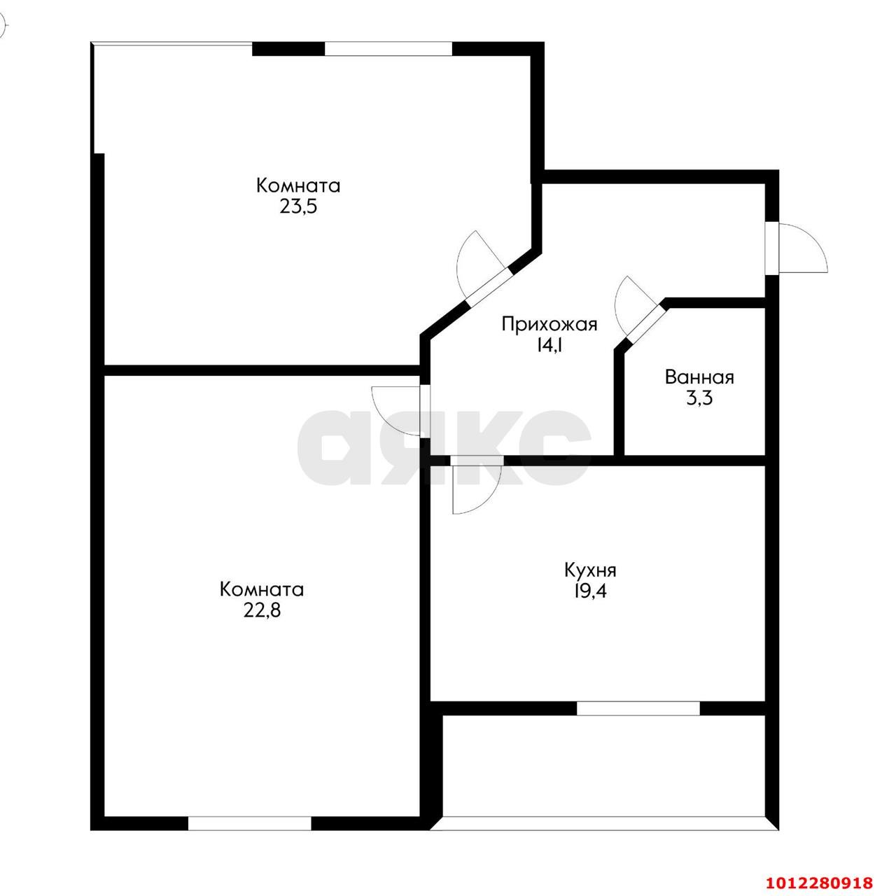 Фото №8: 2-комнатная квартира 90&nbsp;м², 3/8&nbsp;эт. - Краснодар, Прикубанский внутригородской округ, мкр. Музыкальный, ул. имени Дунаевского И.И., 8