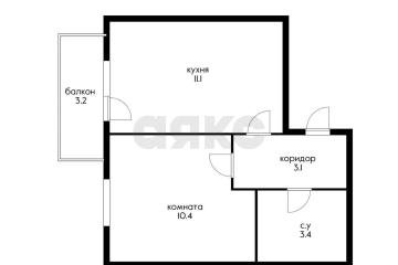 Фото №1: 1-комнатная квартира 27 м², 2/5 эт. - Новая Адыгея, мкр. жилой комплекс Мята, ул. Бжегокайская, 23/1Ак3