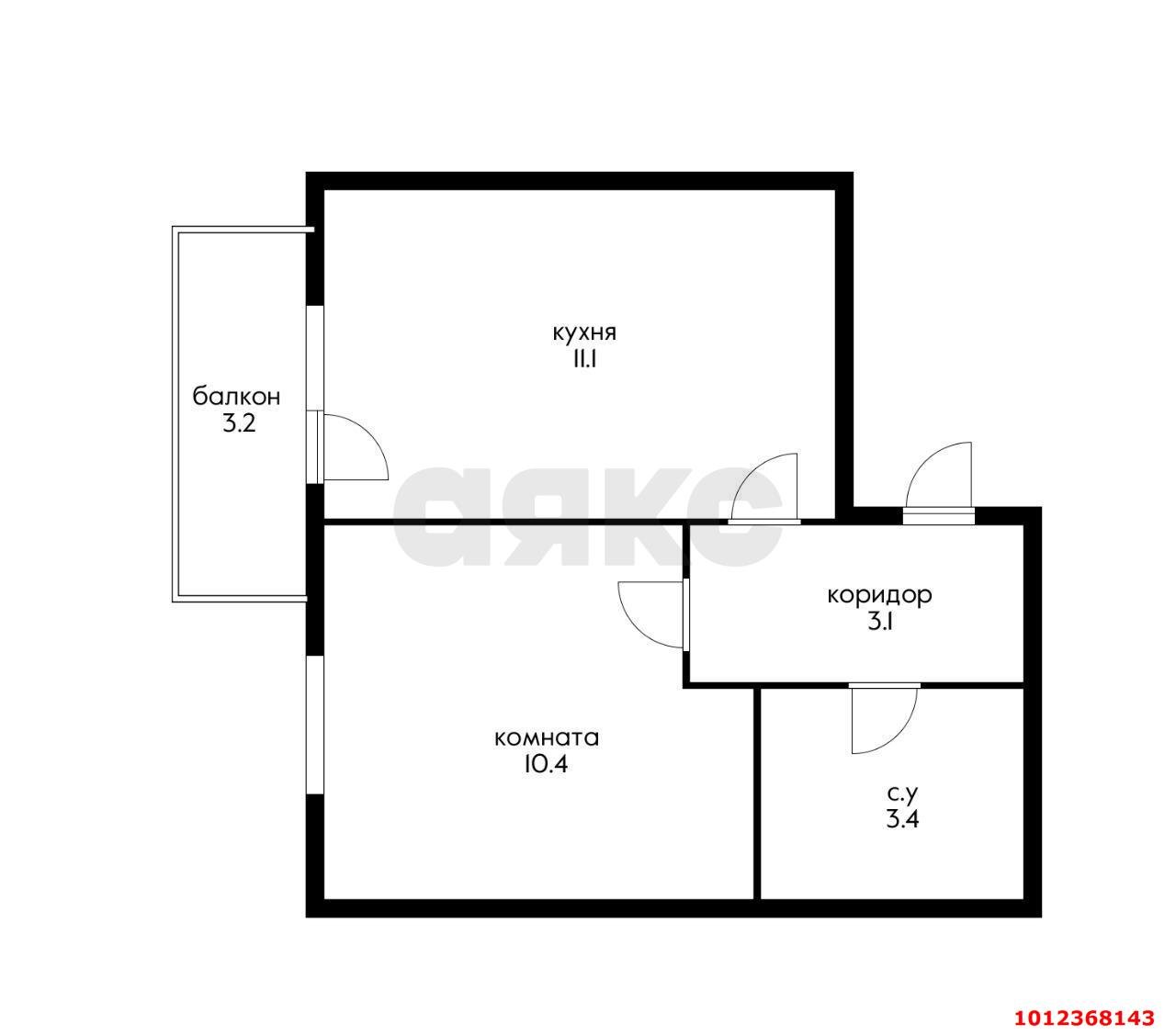 Фото №7: 1-комнатная квартира 30&nbsp;м², 2/5&nbsp;эт. - Новая Адыгея, мкр. жилой комплекс Мята, ул. Бжегокайская, 23/1Ак3