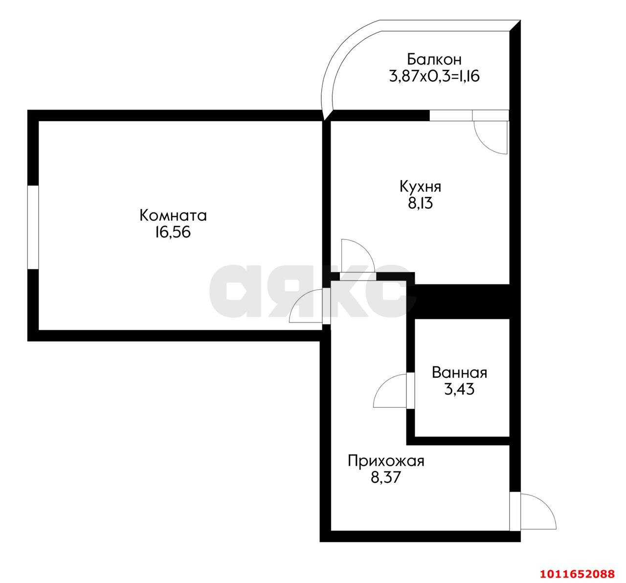 Фото №6: 1-комнатная квартира 36 м² - Краснодар, жилой комплекс Цветы, ул. Круговая, 4Вк6