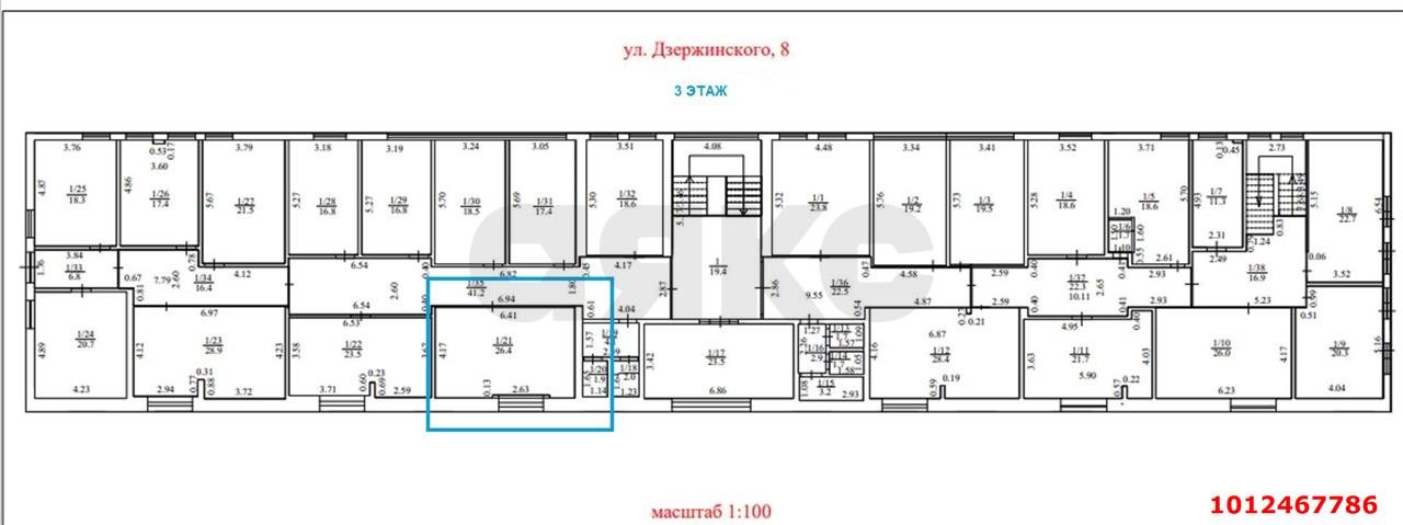 Фото №10: Офисное помещение 26&nbsp;м², 3/3&nbsp;эт. - Краснодар, мкр. Западный внутригородской округ, ул. имени Дзержинского, 14