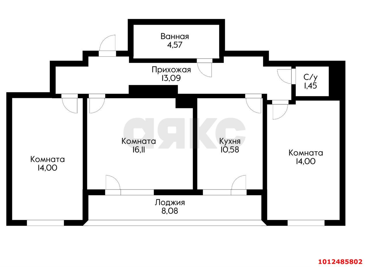 Фото №10: 3-комнатная квартира 75&nbsp;м², 24/25&nbsp;эт. - Краснодар, Карасунский внутригородской округ, Гидростроителей, мкр. жилой комплекс Парусная Регата, ул. Автолюбителей, 1Дк2