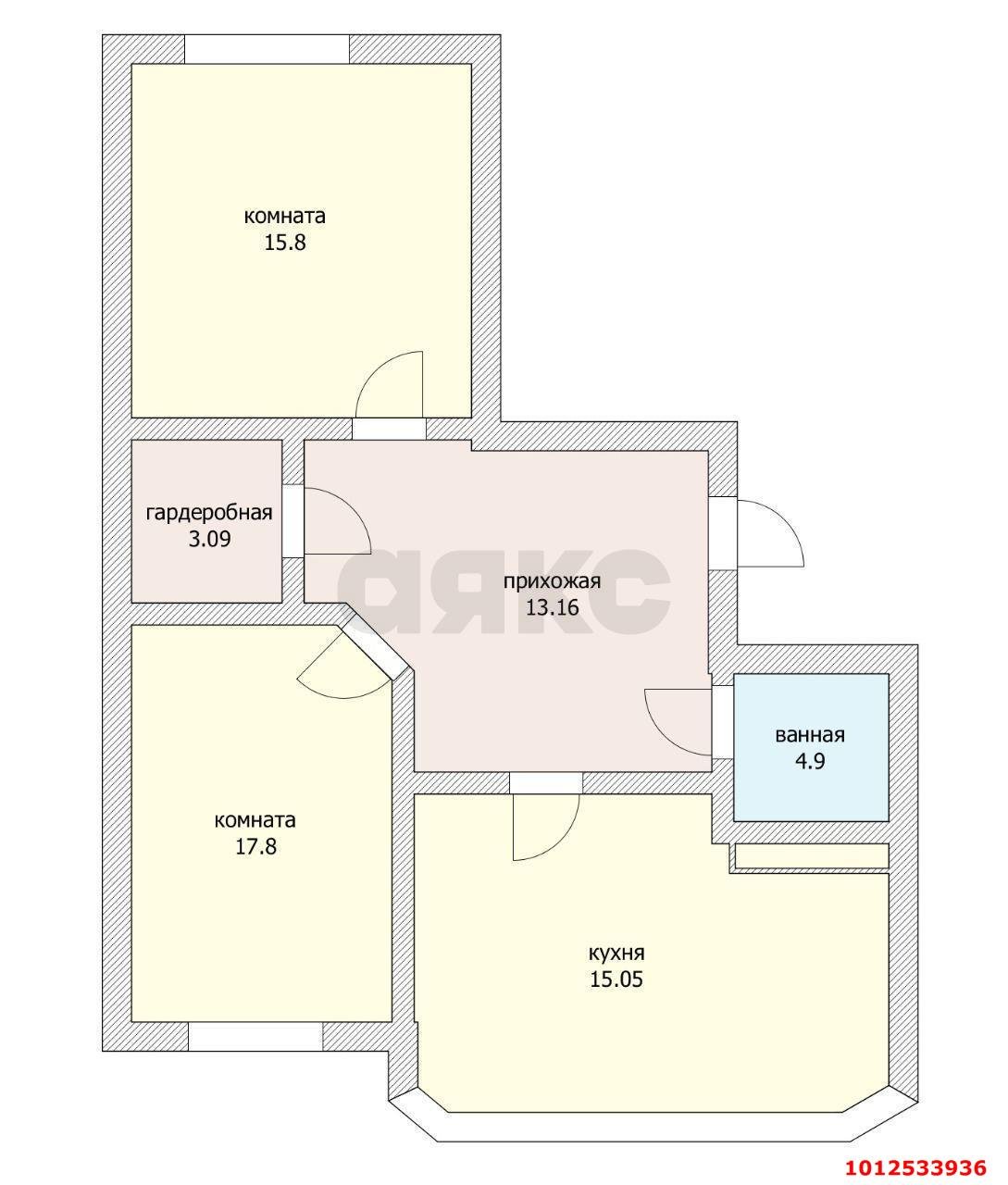 Фото №13: 2-комнатная квартира 70&nbsp;м², 3/5&nbsp;эт. - Яблоновский, ул. Космическая, 88к2