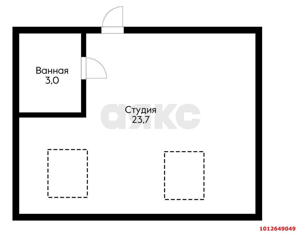 Фото №7: Студия 26&nbsp;м², 4/4&nbsp;эт. - Краснодар, Прикубанский внутригородской округ, мкр. Фестивальный, ул. Сергея Михалёва, 2Б