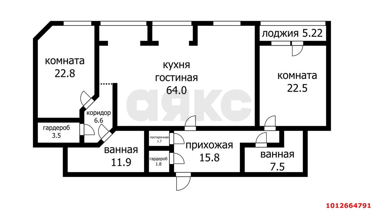 Фото №12: 3-комнатная квартира 165&nbsp;м², 15/17&nbsp;эт. - Краснодар, Центральный внутригородской округ, Западный внутригородской округ, мкр. Центральный, ул. Кубанская набережная, 31/1