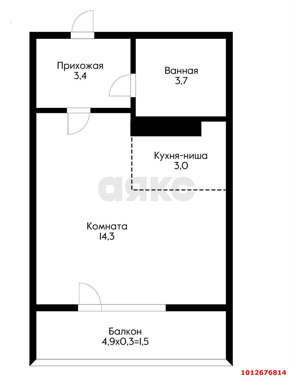 Фото №13: Студия 29&nbsp;м², 3/16&nbsp;эт. - Краснодар, Прикубанский внутригородской округ, мкр. жилой комплекс Ракурс, ул. имени Героя Ростовского, 8