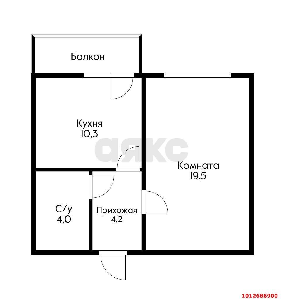 Фото №11: 1-комнатная квартира 38&nbsp;м², 13/16&nbsp;эт. - Краснодар, Прикубанский внутригородской округ, мкр. Микрохирургии глаза, ул. Академика Лукьяненко, 36