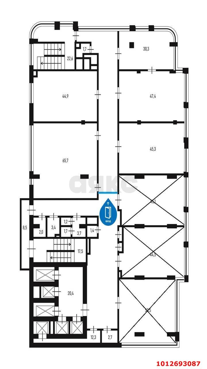 Фото №12: Офисное помещение 567&nbsp;м², 3/14&nbsp;эт. - Краснодар, Западный внутригородской округ, мкр. Центральный, ул. Гимназическая, 32