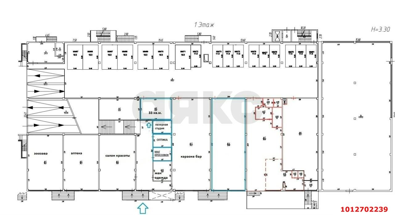 Фото №11: Торговое помещение 50&nbsp;м², 1/2&nbsp;эт. - Краснодар, Прикубанский внутригородской округ, жилой комплекс Грин Лайф, мкр. имени Петра Метальникова, ул. Петра Метальникова, 28А
