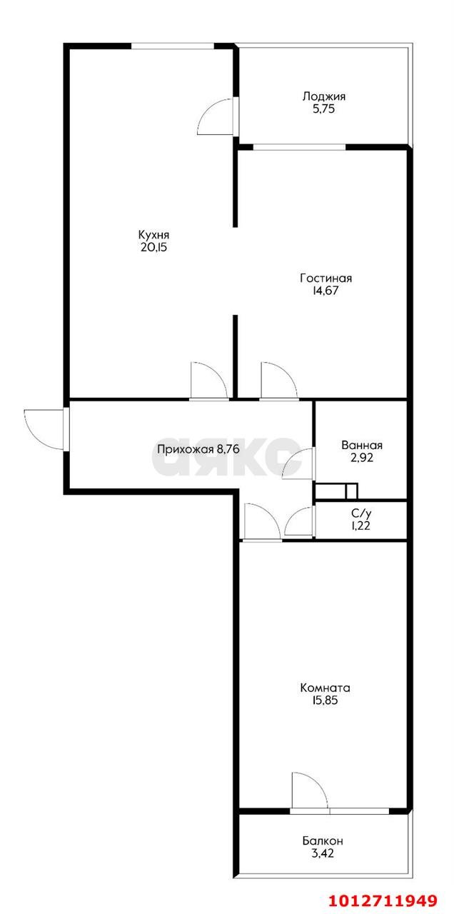 Фото №16: 2-комнатная квартира 78&nbsp;м², 13/16&nbsp;эт. - Краснодар, Прикубанский внутригородской округ, квартал Доброта, мкр. Любимово, 16