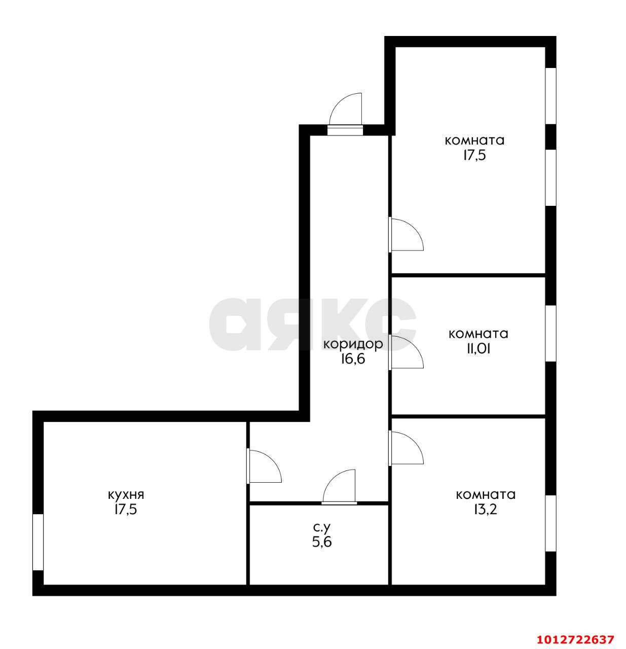 Фото №7: 3-комнатная квартира 79&nbsp;м², 3/25&nbsp;эт. - Краснодар, Западный внутригородской округ, мкр. Фестивальный, ул. Гаражная, 79/1