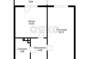 Фото №1: 1-комнатная квартира 37 м², 1/18 эт. - Краснодар, мкр. Восточно-Кругликовский, ул. Генерала Трошева, 47