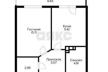 Фото №1: 1-комнатная квартира 41 м², 1/18 эт. - Краснодар, мкр. Восточно-Кругликовский, ул. им. Героя Яцкова И.В., 28