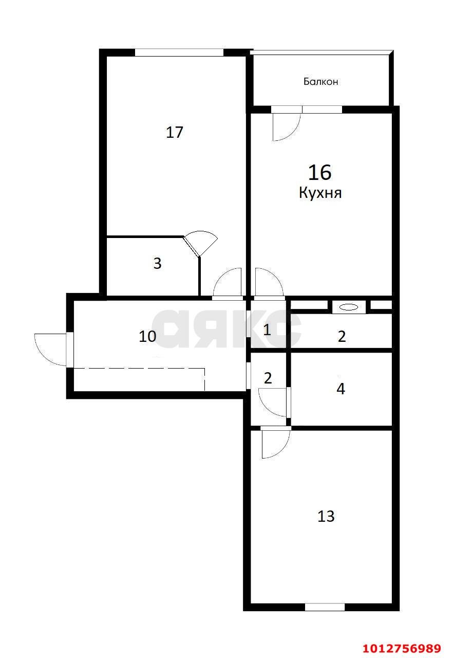 Фото №13: 2-комнатная квартира 72&nbsp;м², 5/16&nbsp;эт. - Краснодар, Прикубанский внутригородской округ, Отделение № 1 совхоза Солнечный, мкр. Фестивальный, ул. Атарбекова, 5/1