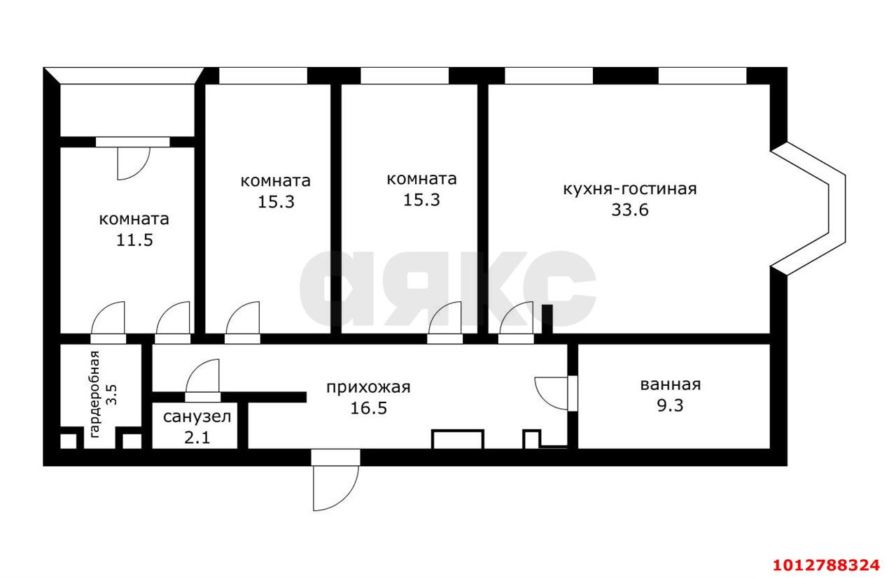 Фото №1: 3-комнатная квартира 107&nbsp;м², 19/25&nbsp;эт. - Краснодар, Прикубанский внутригородской округ, ЖК Кубанский, мкр. Завод Измерительных Приборов, ул. Зиповская, 36
