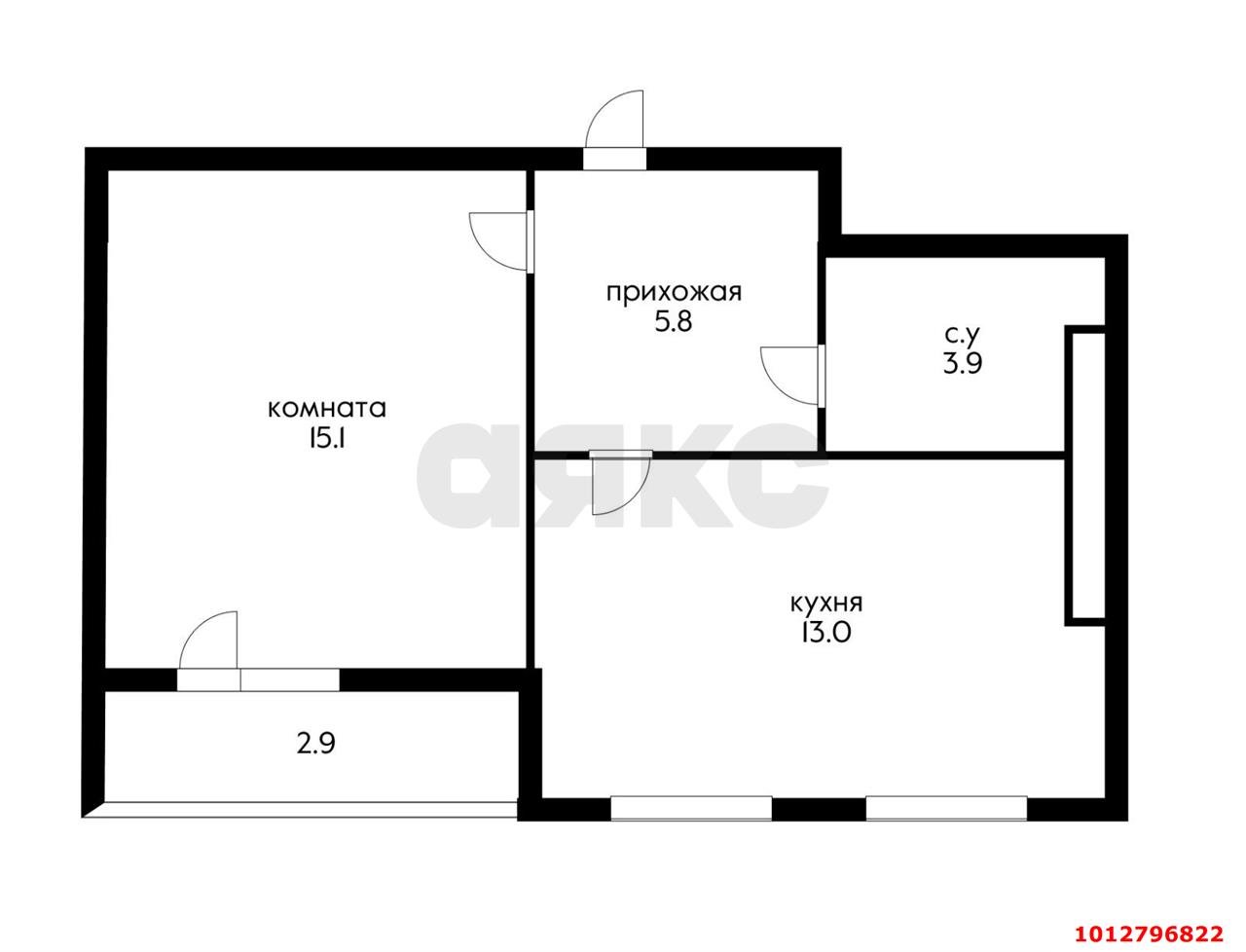 Фото №8: 1-комнатная квартира 42&nbsp;м², 10/10&nbsp;эт. - Яблоновский, мкр. ЖК Компаньон-Сити, ул. Шоссейная, 63к13