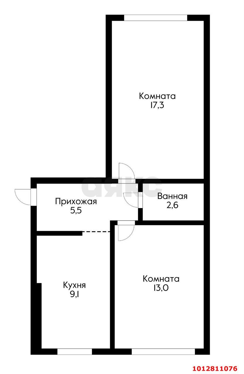 Фото №6: 2-комнатная квартира 47&nbsp;м², 1/5&nbsp;эт. - Краснодар, Западный внутригородской округ, мкр. Фестивальный, ул. Парковая, 11