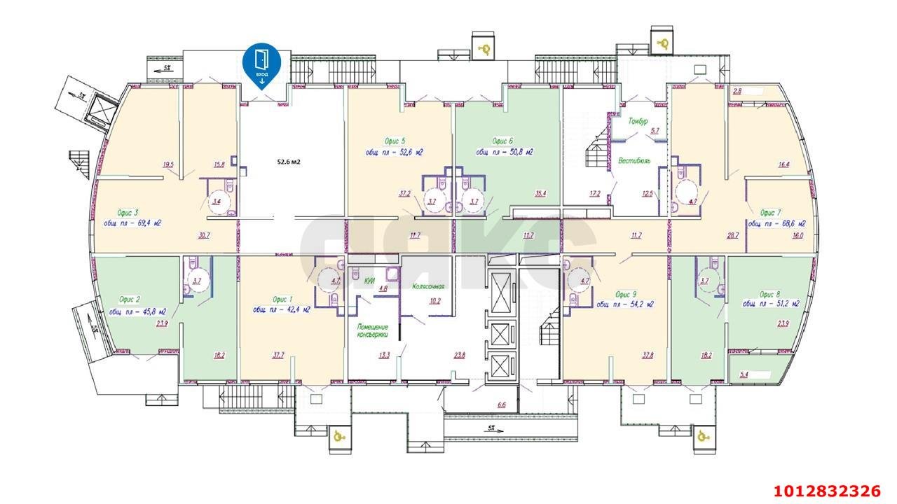 Фото №9: Торговое помещение 52&nbsp;м², 1/24&nbsp;эт. - Краснодар, Карасунский внутригородской округ, мкр. Почтовый, ул. имени Валерия Гассия, 4/7к4
