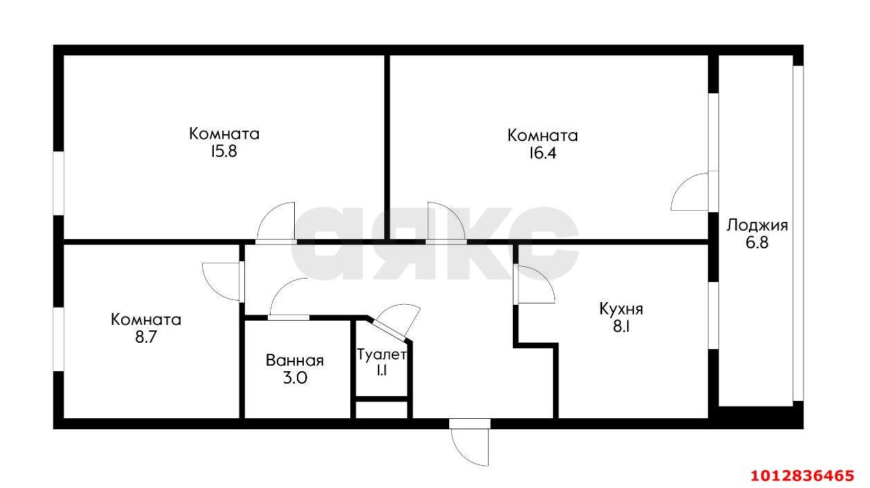 Фото №14: 3-комнатная квартира 68&nbsp;м², 5/5&nbsp;эт. - Краснодар, Центральный внутригородской округ, Покровка, мкр. Центральный, ул. Володарского, 10Г