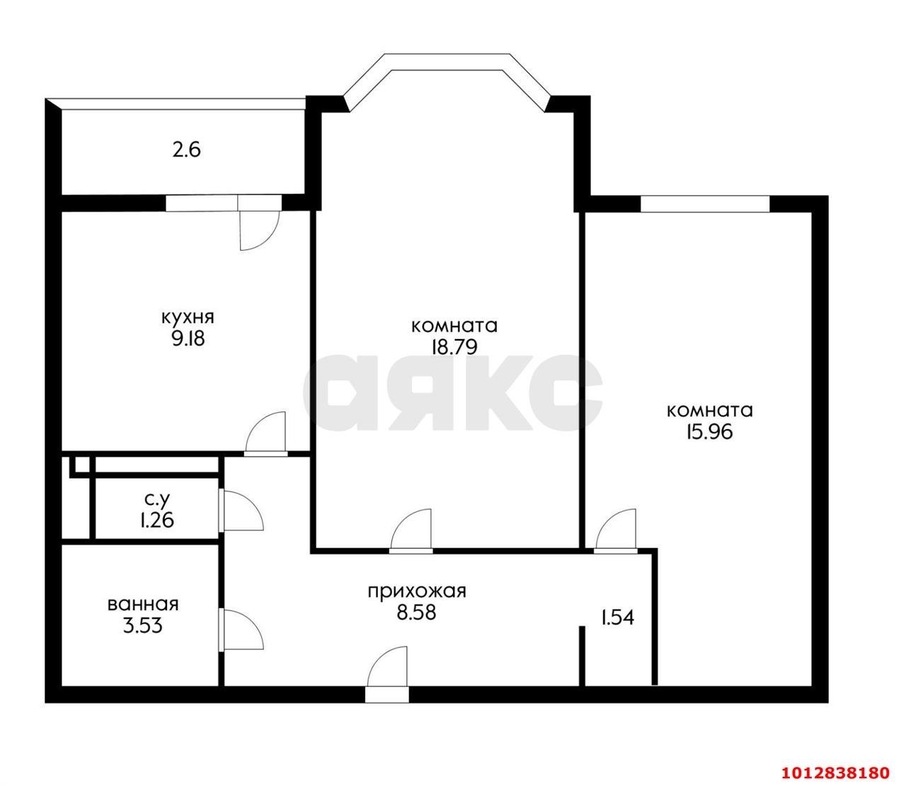 Фото №2: 2-комнатная квартира 52&nbsp;м², 6/10&nbsp;эт. - Анапа, мкр. жилой комплекс Аванта, ул. Крылова, 13к3