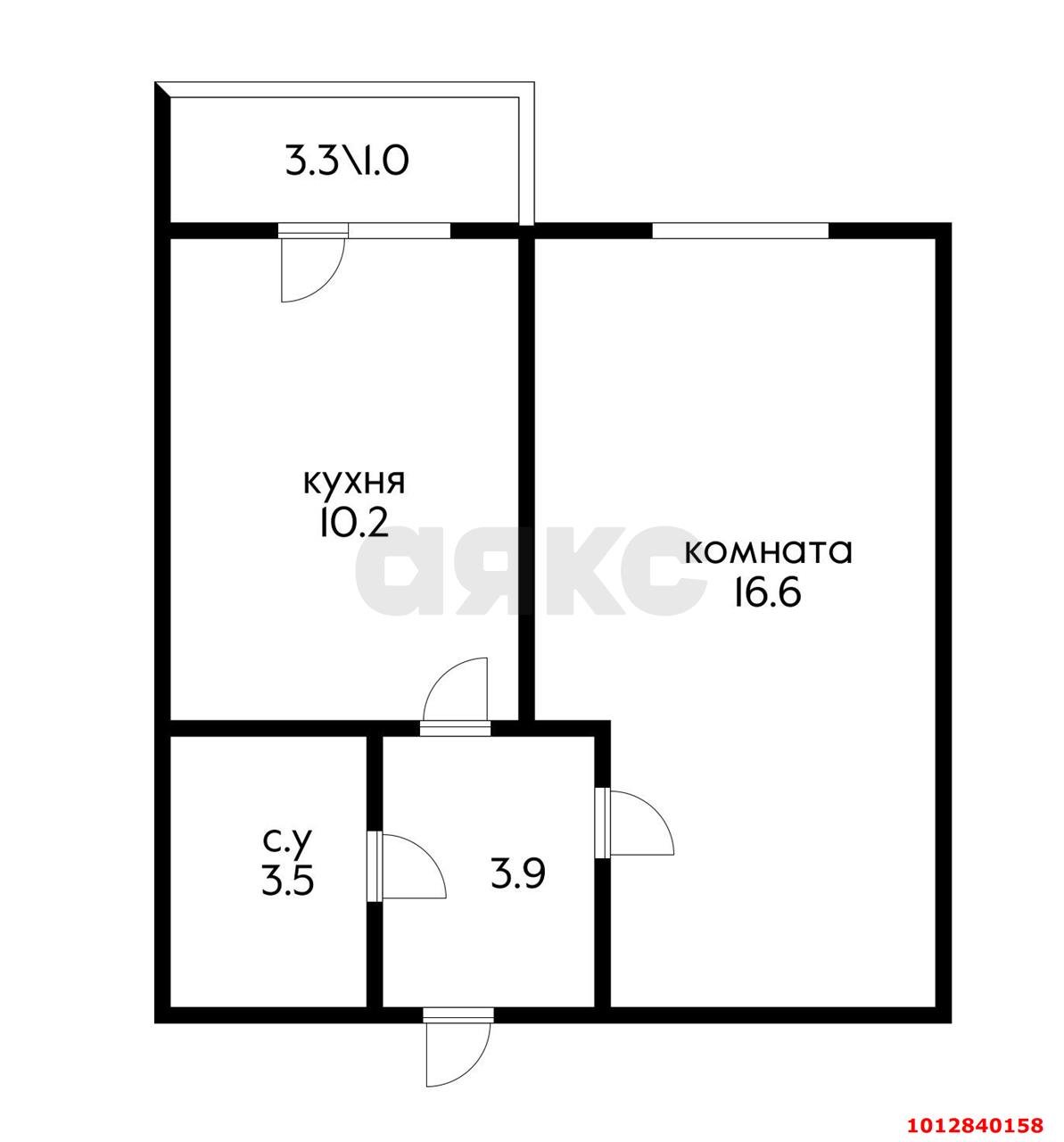 Фото №2: 1-комнатная квартира 35&nbsp;м², 4/5&nbsp;эт. - Краснодар, мкр. Прикубанский внутригородской округ, ул. имени В.М. Комарова, 106Бк8