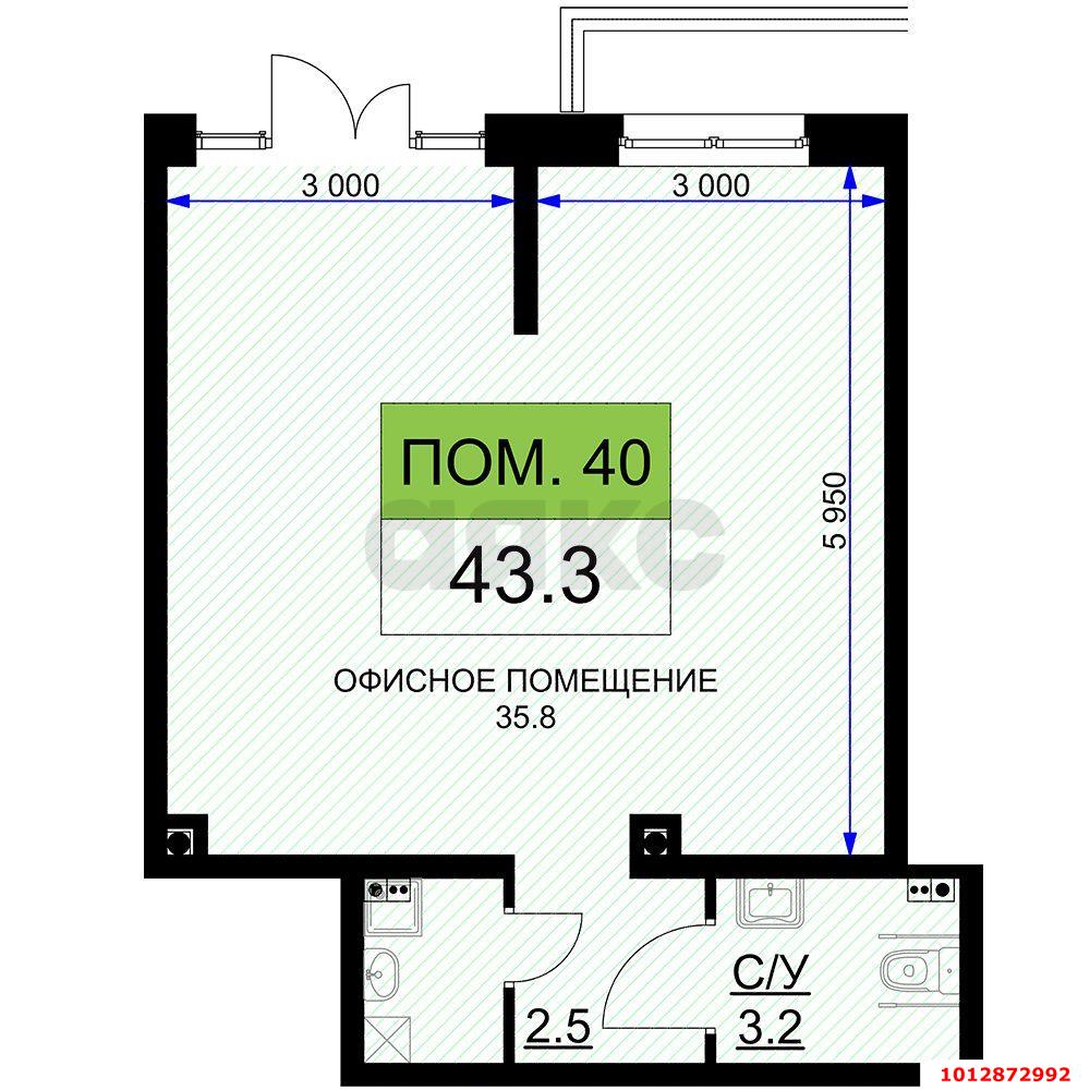Фото №2: Торговое помещение 43&nbsp;м², 1/16&nbsp;эт. - Краснодар, Прикубанский внутригородской округ, мкр. жилой комплекс Ракурс, ул. имени Героя Ростовского, 8