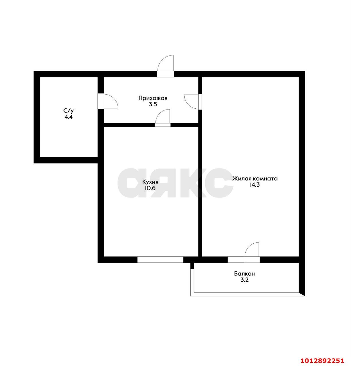 Фото №1: 1-комнатная квартира 32&nbsp;м², 3/5&nbsp;эт. - Новая Адыгея, ул. Тургеневское шоссе, 33с5