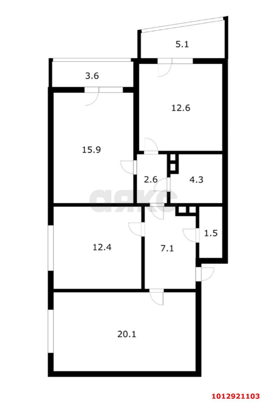 Фото №13: 3-комнатная квартира 82&nbsp;м², 8/16&nbsp;эт. - Краснодар, Прикубанский внутригородской округ, мкр. жилой комплекс Мой Город, ул. Западный Обход, 39/1к5