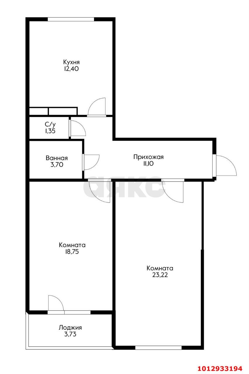 Фото №1: 2-комнатная квартира 72&nbsp;м², 2/9&nbsp;эт. - Яблоновский, мкр. ЖК Солнечный, ул. Солнечная, 57к1