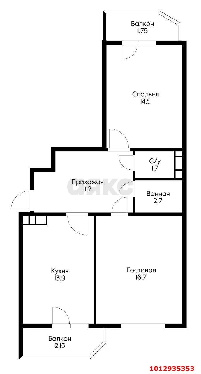 Фото №2: 2-комнатная квартира 61&nbsp;м², 11/17&nbsp;эт. - Краснодар, Прикубанский внутригородской округ, Панорама, мкр. ЖК Севастопольский, ул. имени Жлобы, 145