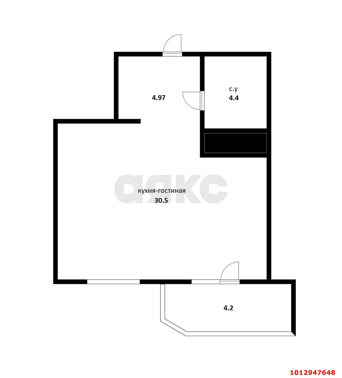 Фото №12: 1-комнатная квартира 43&nbsp;м², 19/24&nbsp;эт. - Краснодар, Прикубанский внутригородской округ, Фестивальный, мкр. ЖК На Высоте, ул. Каляева, 263/4