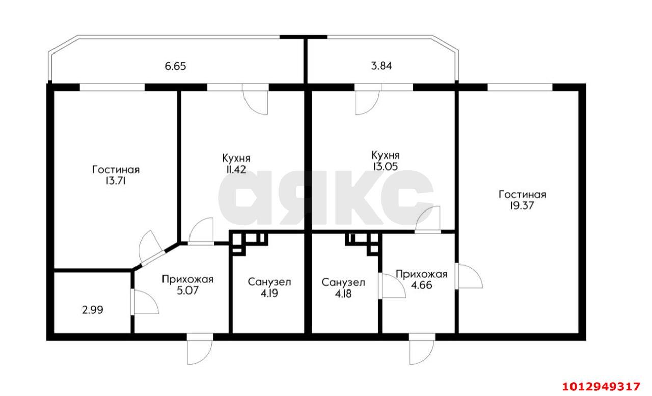 Фото №2: 3-комнатная квартира 83&nbsp;м², 1/18&nbsp;эт. - Краснодар, Прикубанский внутригородской округ, ЖК Губернский, мкр. 7-й квартал, ул. имени Героя Николая Шевелёва, 15
